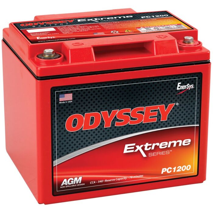 ODYSSEY PC1200MJ AGM Batteri 12V 42AH 540CCA (200x169x173mm) Polstilling 5 - Plusspol til hÃƒÂ¸yre