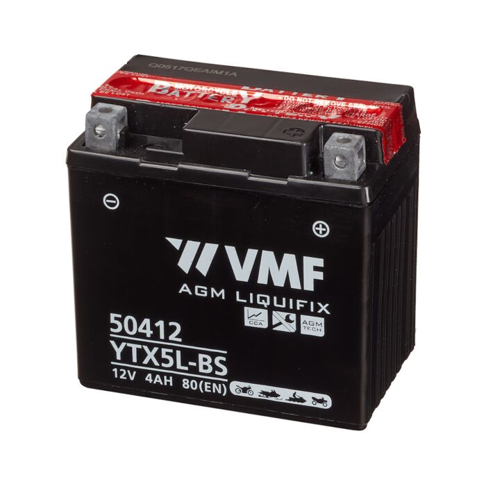 VMF MC Batteri 12V 5AH 55CCA (114x71x106) Polstilling 5 - Plusspol til hÃƒÂ¸yre | YTX5L-BS