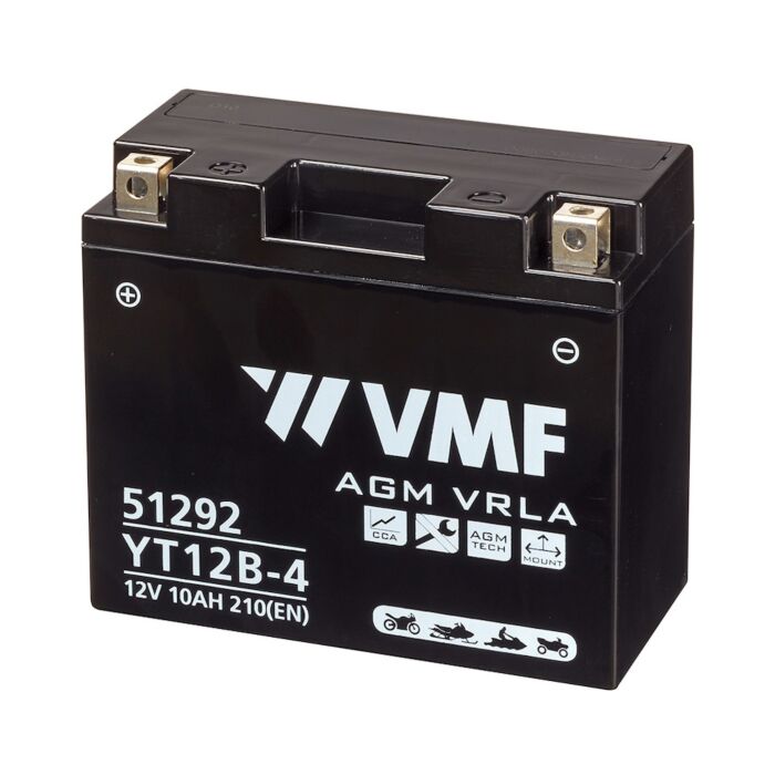 VMF MC Batteri 12V 10AH 215CCA (151x70x130) Polstilling 4 - Plusspol til venstre | YT12B-4 | YT12B-BS