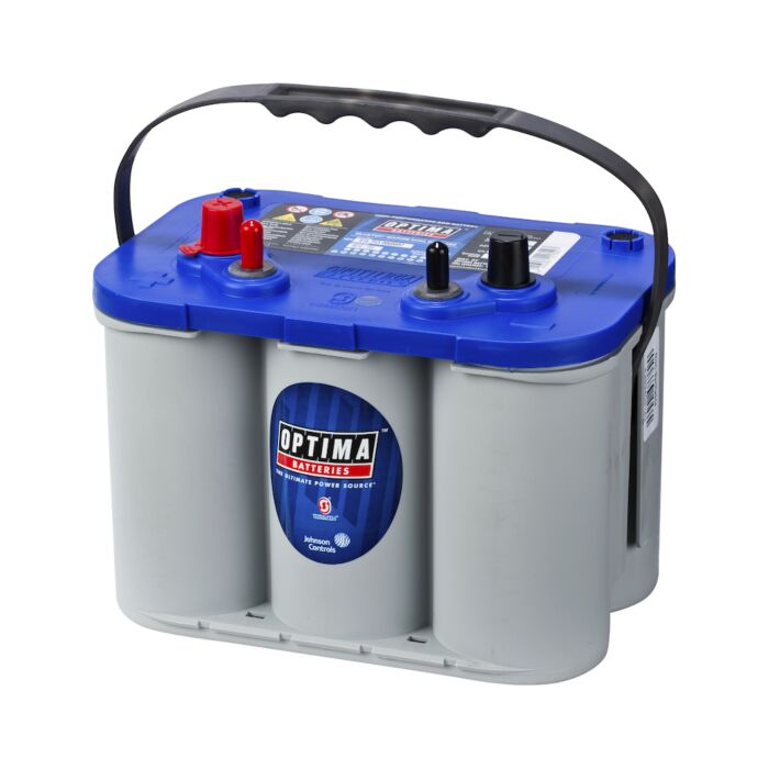 OPTIMA AGM Blue Top 12V 55AH 765CCA (254x175x200mm) Polstilling 4 - Plusspol til venstre 8016-253