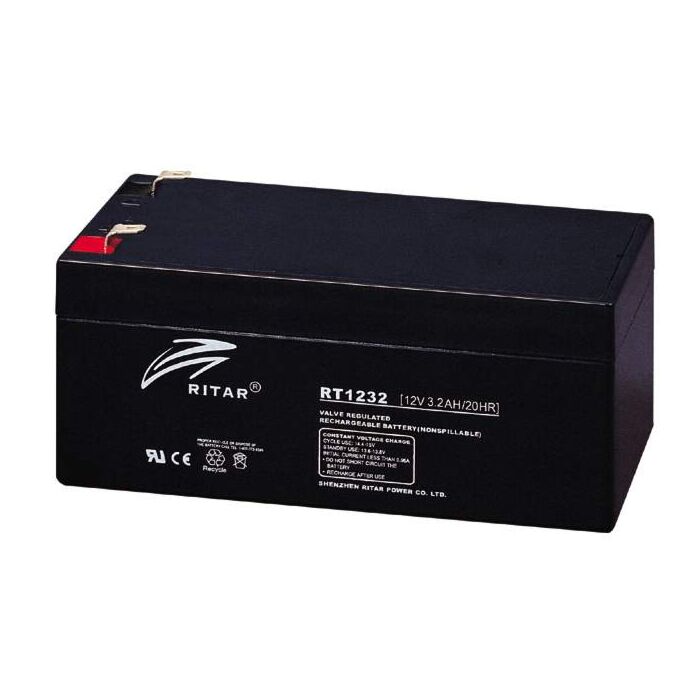 RITAR AGM Batteri 12V 3,2AH (134x67x61mm) F1