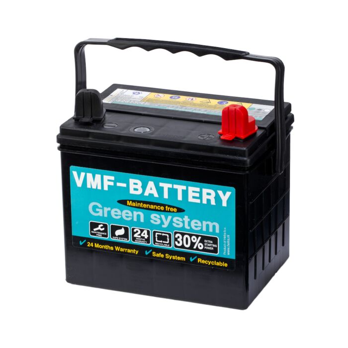 VMF Plenklipper batteri 12V 28AH 250CCA (205x132x159/186mm) Polstilling 5 - Plusspol til hÃƒÂ¸yre 12N24-3