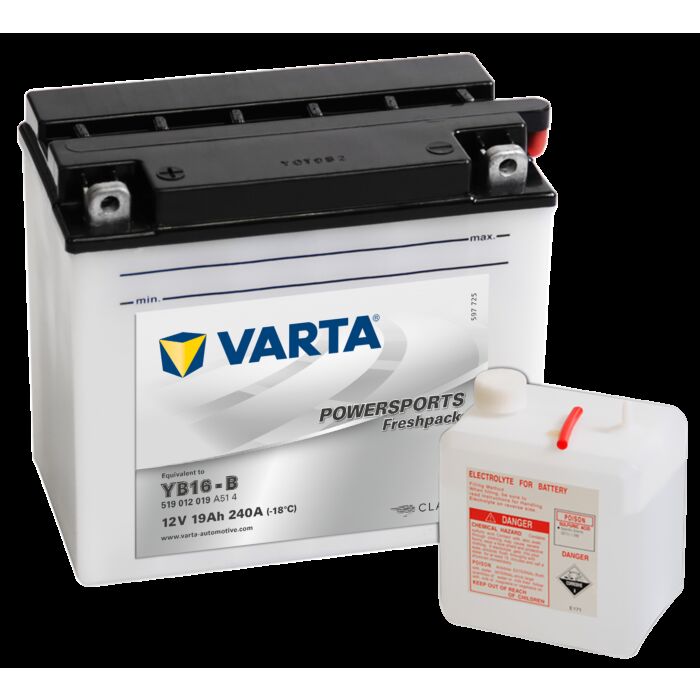 VARTA MC Batteri 12V 19AH 240CCA (176x101x156mm) Polstilling 4 - Plusspol til venstre YB16-B