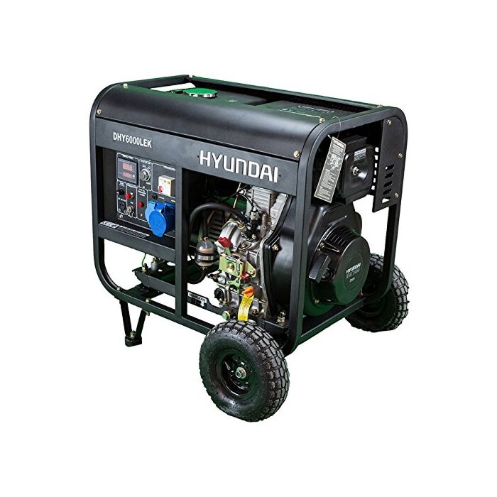 HYUNDAI DHY6000LEK Strømaggregat 5300W - Elektrisk start - Diesel
