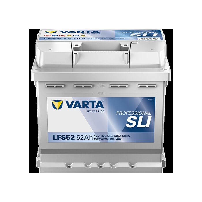 VARTA Fritidsbatteri 12V 52 AH 470 CCA (207x175x190mm) + hÃƒÂ¸yre LFS52