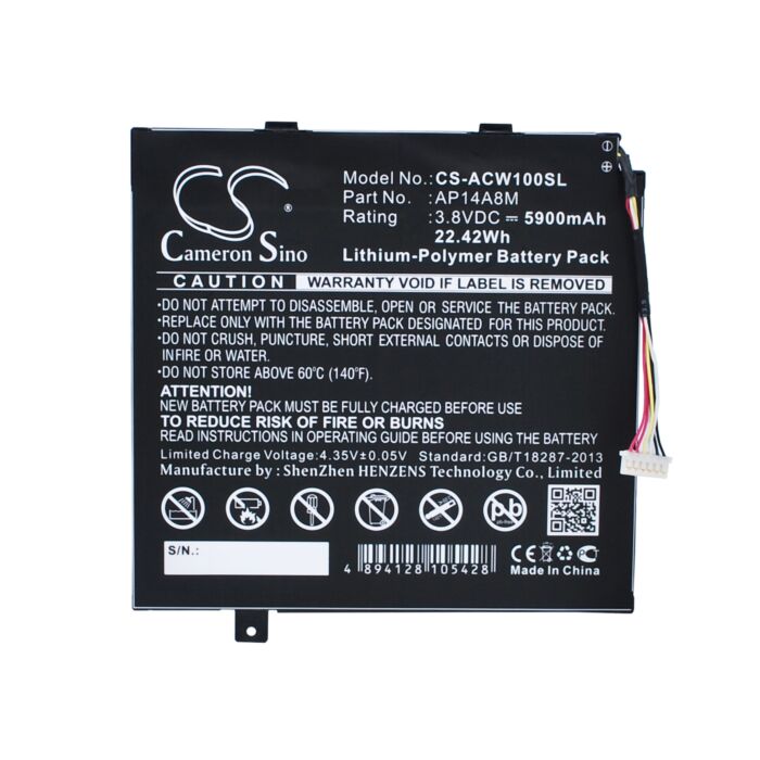 5900mAh for Acer Iconia Tab 10 A3-A20,A3-A20FHD,SW5-011,SW5-012,NTL4TET016,SW5-012P,Aspire Switch 10,Iconia Tab 10(A3-A30FHD),Switch 10 SW5-015-12KL,Switch 10E(SW3-013-19Q9)