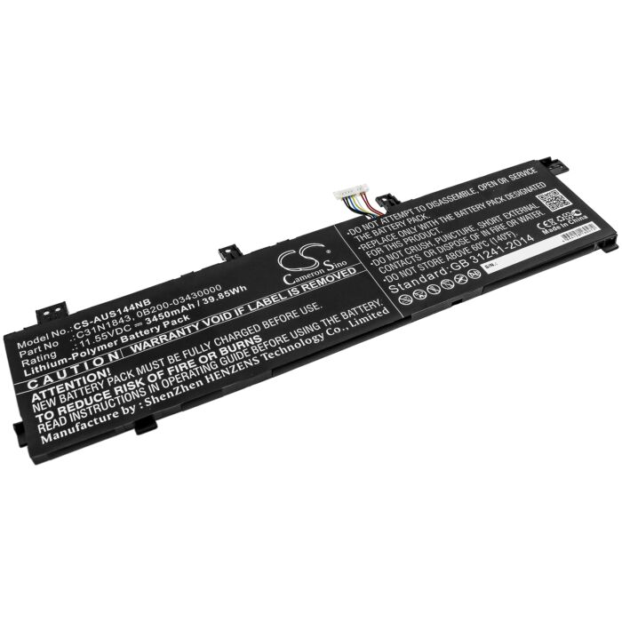 3450mAh for Asus VivoBook S14 S432FL-78AM5SB1,VivoBook S15 S532FA-BN012T,VivoBook S15 S532FA-BN086T,VivoBook S15 S532FL-BN186T,VivoBook S15 S532FL-BQ172T,Vivobook S15 S532FL-BQ187T,VivoBook S15 S532FL-BQ003T,VivoBook S14 S432FA-AM030T,VivoBook S14 S432FL-