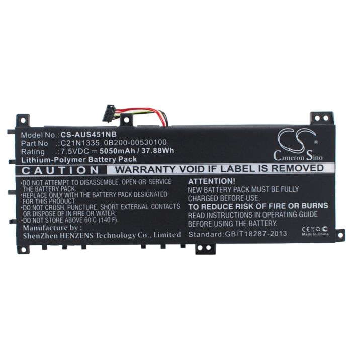 5050mAh for Asus VivoBook S451,VivoBook S451LA,VivoBook S451LB,VivoBook S451LN,K451LN,VivoBook S451LN-CA004H,VivoBook S451LN-CA021H,VivoBook S451LN-CA132H,K451LN-WX162H,VivoBook S451LN-CA009H
