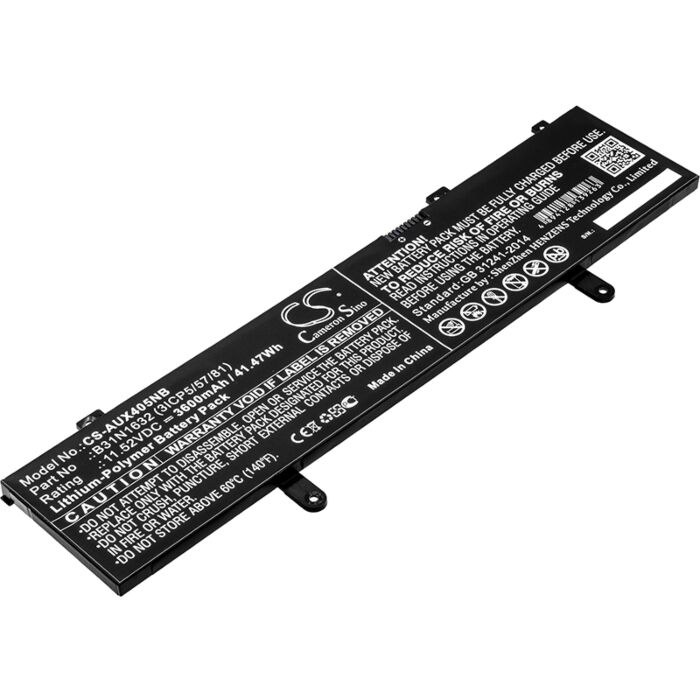 3600mAh for Asus X405,X405UR-3B,ZenBook X405,ZenBook X405U,X405UA,X405UQ,X405UR,Vivobook 14