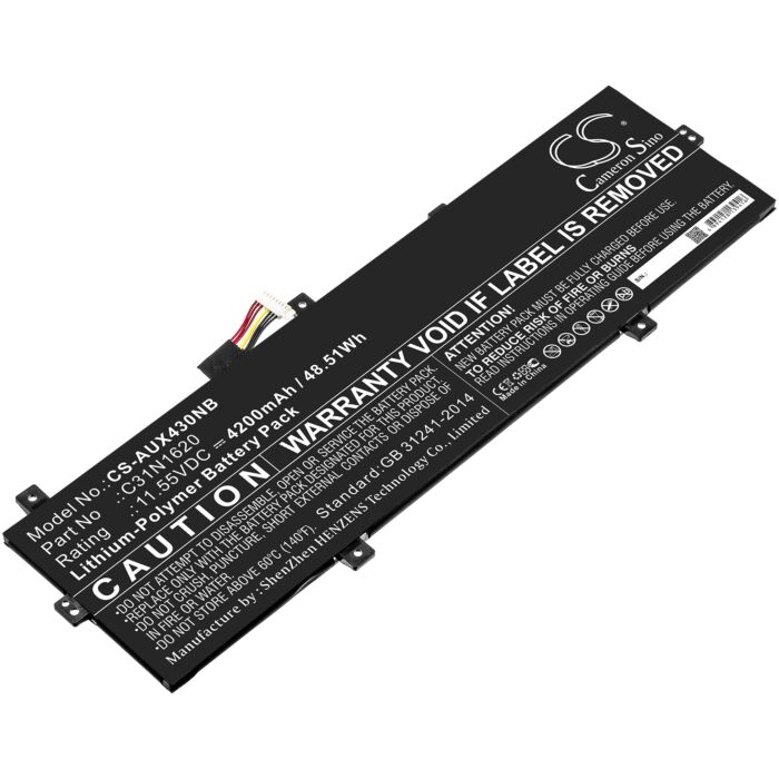 4200mAh for Asus BX430,BX430UA,BX430UQ,RX430,RX430UA,RX430UQ,U4100,U4100UA,U4100UQ,UX3400