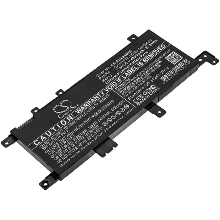 4900mAh for Asus VivoBook F542UF,VivoBook X452,R542UF-DM157T,R542UQ-DM016T,VivoBook F542UQ-DM086T,X542BA-GQ078T,X542BA-1B,X542UA-GQ856T,X542UN-3G,X542UA-GQ484T