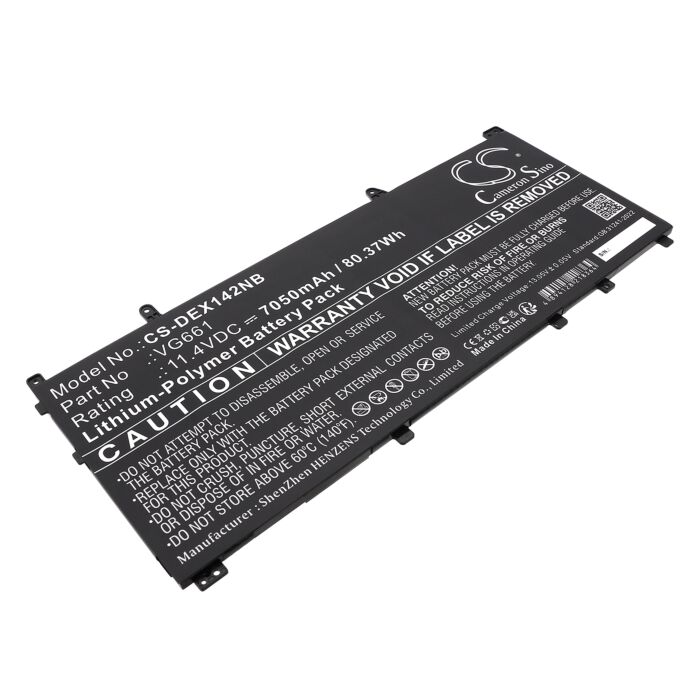 Replacement Battery for DELL Alienware X14 R2, Alienware X14 R1, V4N84, VG661, Li-Polymer 7050mAh 11.4V