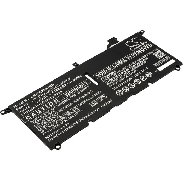6300mAh for DELL XPS 13 9370,XPS9370-7002SLV,XPS 13 2018,XPS 13 9370 FHD i5,XPS 13-9370-D1605G,XPS 13-9370-D1605S,XPS 13-9370-D1705G,XPS 13-9370-D1705S,XPS 13-9370-D1805G,XPS 13-9370-D1809G