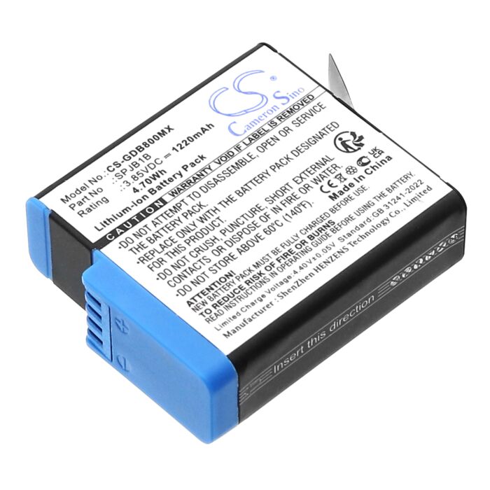 1220mAh for GoPro Hero 8 Black,Hero 7 Black,Hero 6 Black,Hero 5 Black,HD8.01,Hero 8,Hero 7 White