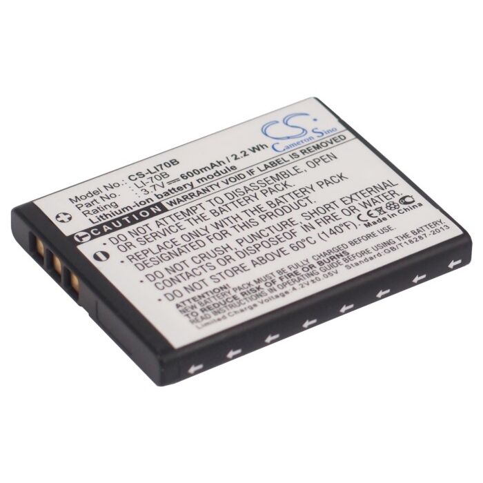 600mAh for Olympus FE-4020,FE-4040,X-940,VG-110,VG-120,VG-130,VG-140