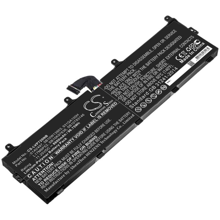8600mAh for Lenovo ThinkPad P72,ThinkPad P72 (20MB002UGE),ThinkPad P72 (20MB/20MC),ThinkPad P73-20QR0026GE,ThinkPad P73-20QR002DGE,ThinkPad P73-20QR002TGE,ThinkPad P72 (20MB000JGE),ThinkPad P73,ThinkPad P73-20QR0028GE,ThinkPad P72 (20MB0000GE)