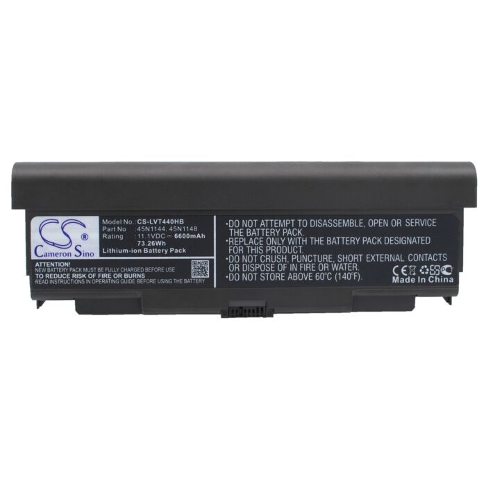 6600mAh for Lenovo ThinkPad T440P,ThinkPad T540P,ThinkPad L440,ThinkPad L540,ThinkPad W540,ThinkPad T440(20B6S00U00),ThinkPad T440(20B6002XCD),ThinkPad T440(20B6A04UCD),ThinkPad T440p(20ANA07PCD),ThinkPad L440(20ASA18SCD)