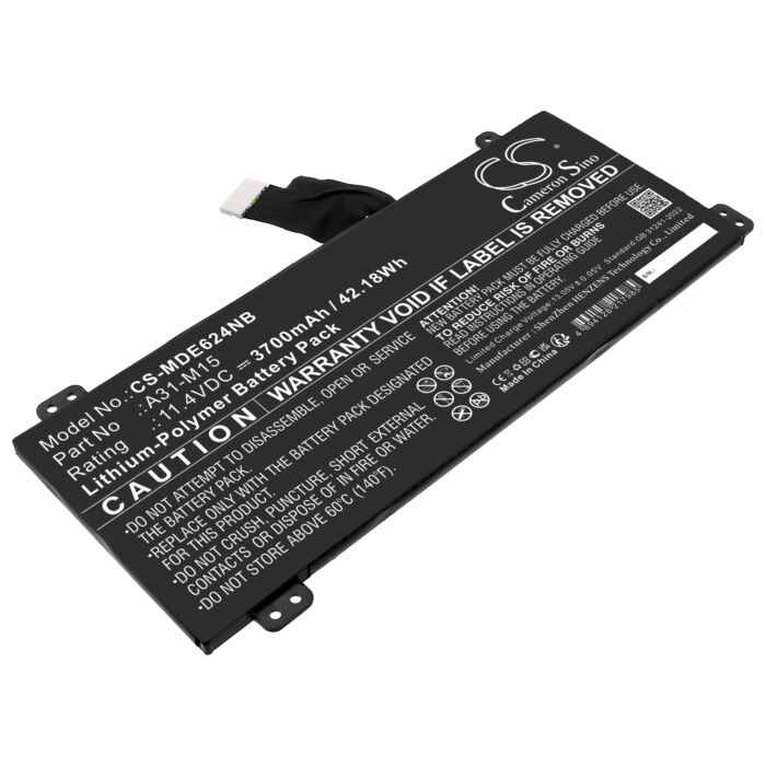 Replacement Battery for Medion Akoya E6245, Akoya E6246, Akoya E6247, A31-M15, Li-Polymer 3700mAh