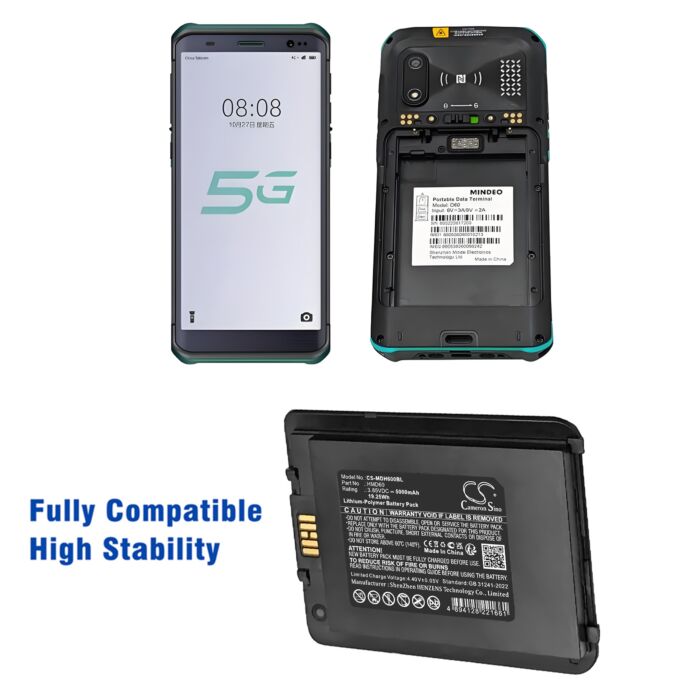 Replacement Battery for Mindeo M60, HMD60, Li-Polymer 5000mAh