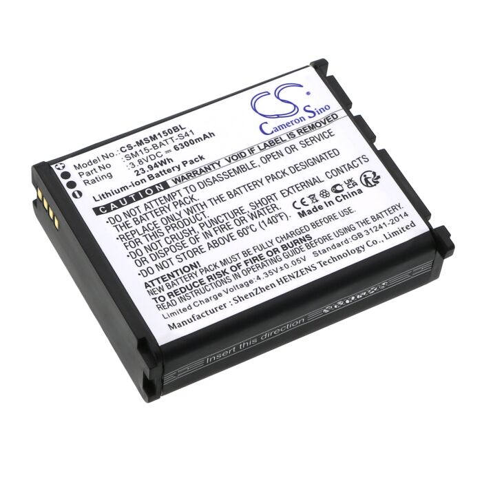 Replacement battery for M3 Mobile SM15, SM15xx, SM15-BATT-S41, 6300mAh