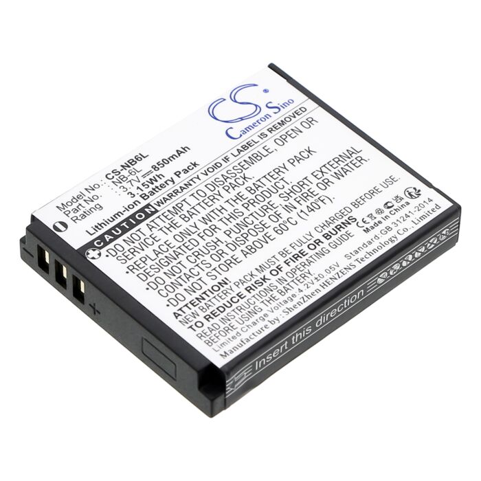 850mAh for Canon Digital IXUS 200 IS,Digital IXUS 95 IS,IXUS 105,IXUS 210,IXUS 85 IS,IXY 110 IS,IXY DIGITAL 25 IS,PowerShot D10,PowerShot S90,PowerShot SD1200 IS