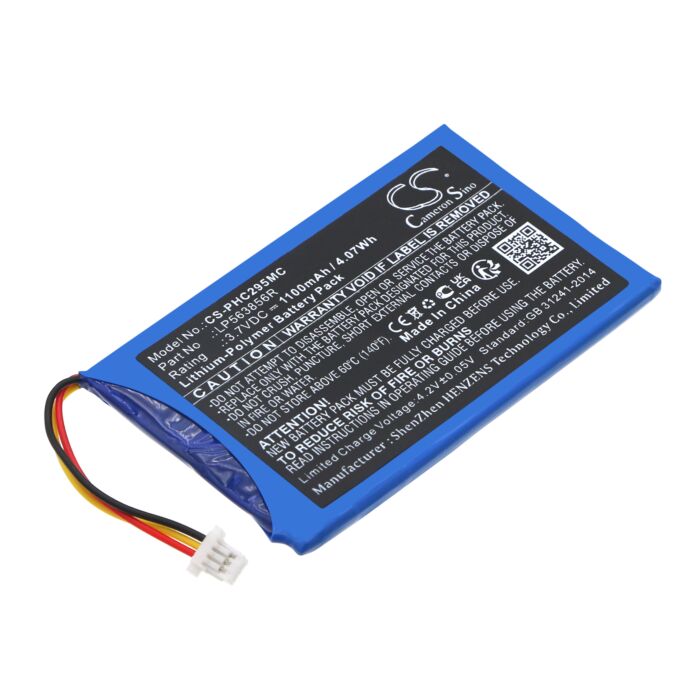 Replacement Battery for Philips HD CAM 295, Li-Polymer 1100mAh