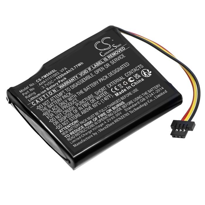 1020mAh for TomTom Start 60,Start 60 EU,Start 60 M,4EN62. 4EN6.001.02,4EN62,4EN6.001.02,VIA 1605