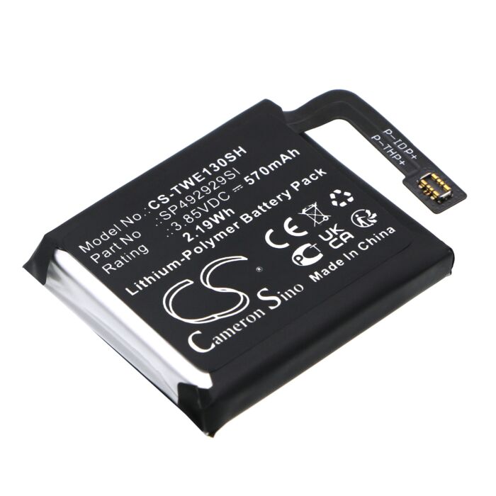 Replacement Battery for Ticwatch Pro 3, SP492929SI, Li-Polymer 570mAh