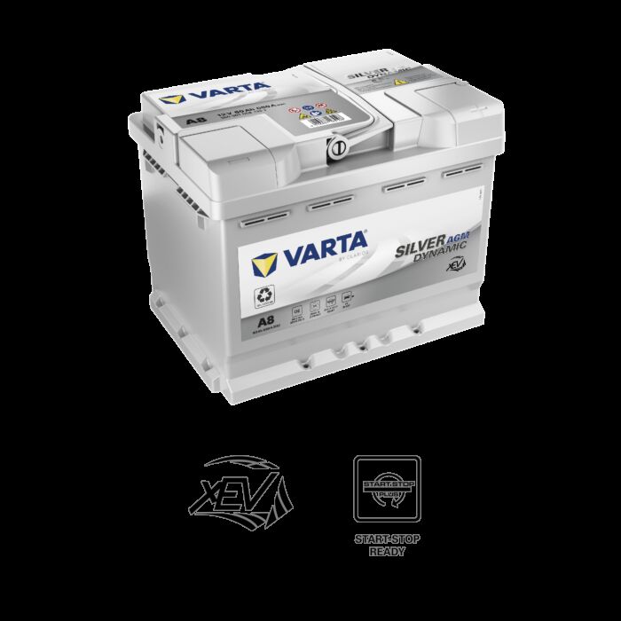 VARTA Silver Dynamic AGM Batteri 12V 60AH 680CCA (242x175x190/190mm) Polstilling 5 - Plusspol til hÃƒÂ¸yre A8