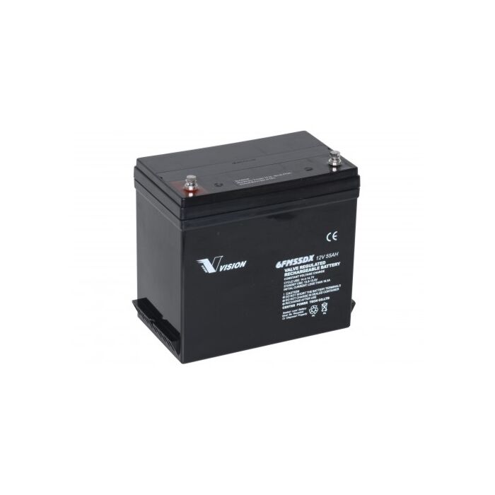 VISION AGM Batteri 12V 55Ah (229x138x213mm)