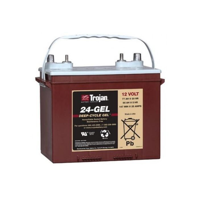 TROJAN GEL Deep Cycle Traksjonsbatteri 12V 77Ah (277x168x235mm) Polstilling 4 - Plusspol til venstre