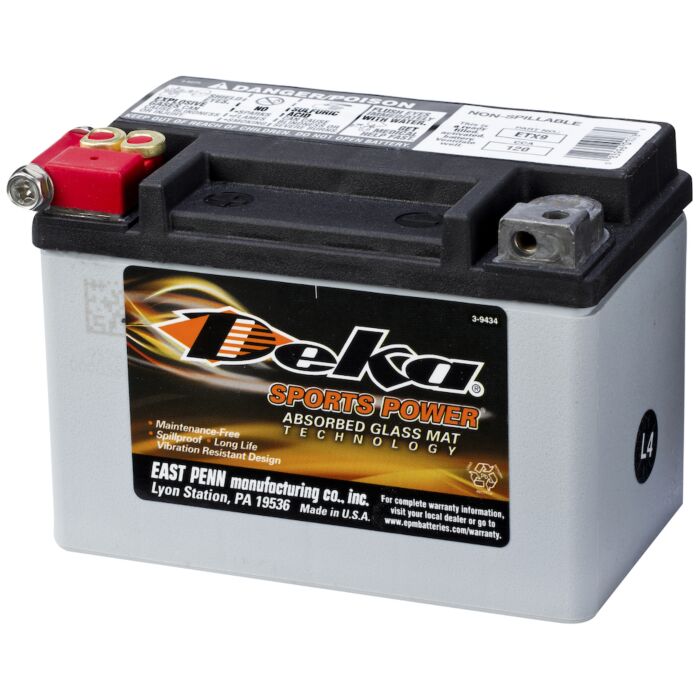DEKA MC Batteri 12V 8AH 120CCA (150x88x106mm) Polstilling 4 - Plusspol til venstre
