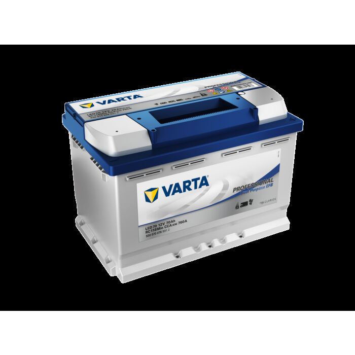 VARTA Fritidsbatteri EFB Batteri 12V 70AH 760CCA (278x175x190/190mm) Polstilling 5 - Plusspol til hÃƒÂ¸yre LED70