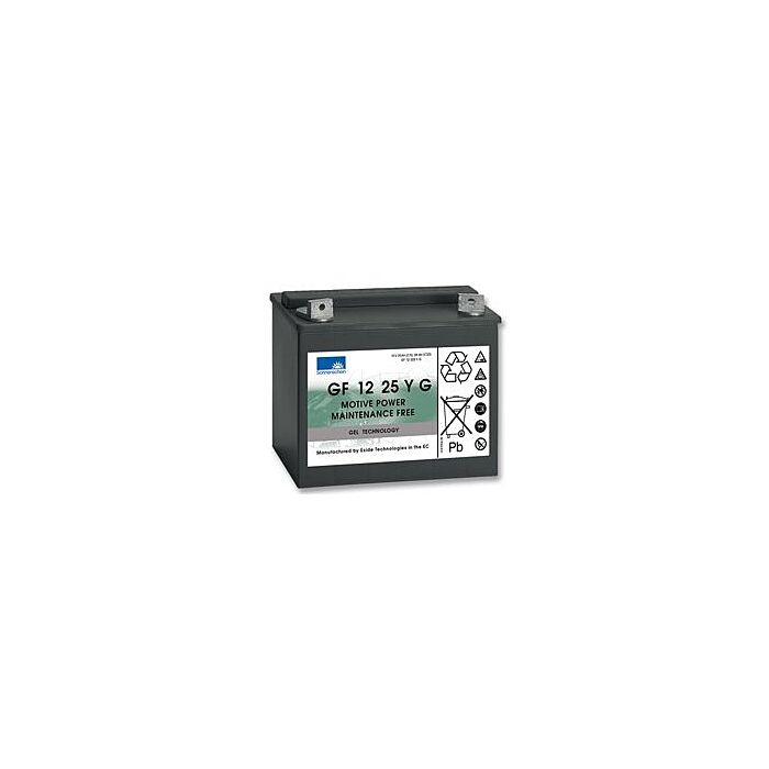SONNENSCHEIN GEL Batteri 12V 25AH (197x132x180mm) Polstilling 4 - Plusspol til venstre