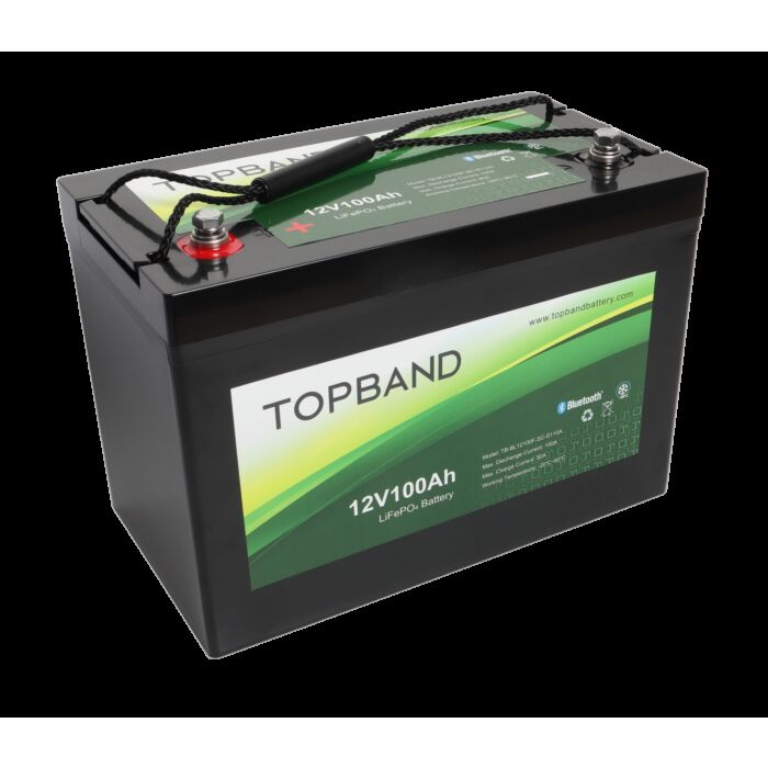 TOPBAND Lithium HEAT PRO - 12V 100AH - 100A BMS - Bluetooth og Varme (TOP-HEAT100150BS)