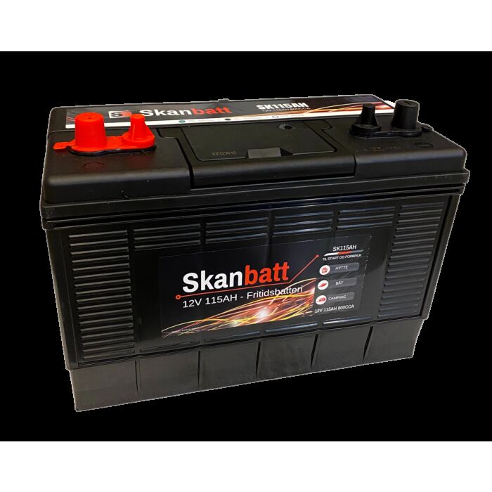 SKANBATT Fritidsbatteri 12V 115AH 800CCA (330x172x222/242mm) Dual Pol