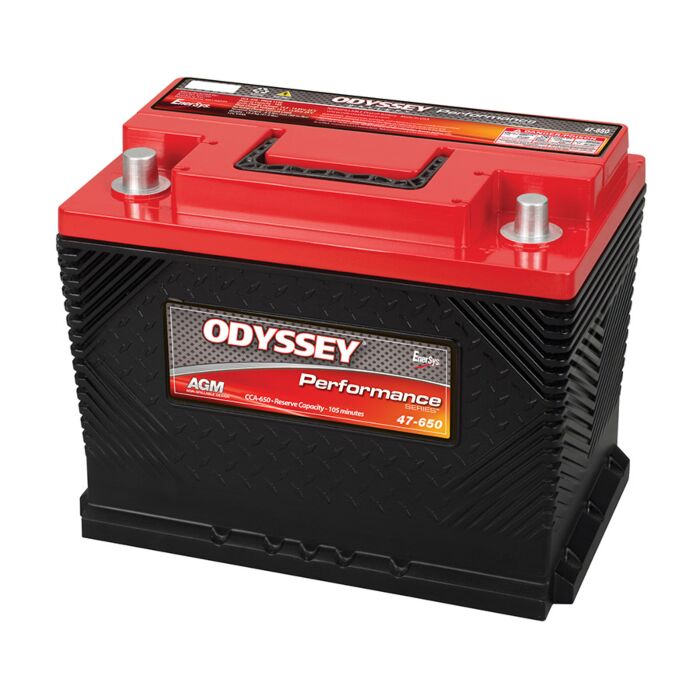 ODYSSEY ODP-AGM47/L2 AGM Batteri 12V 62AH 650CCA (242x175x189mm) Polstilling 5 - Plusspol til hÃƒÂ¸yre
