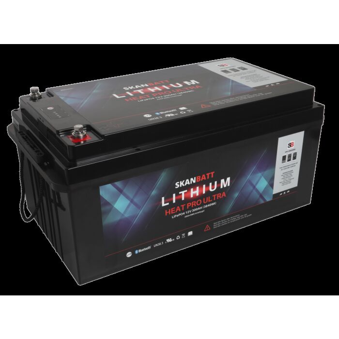SKANBATT Lithium HEAT PRO Ultra 12V 300AH - CAN Bus - 400A (<3s) - 8 års  garanti