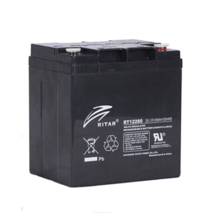 RITAR AGM Batteri 12V 28AH (165x125x174mm) M6