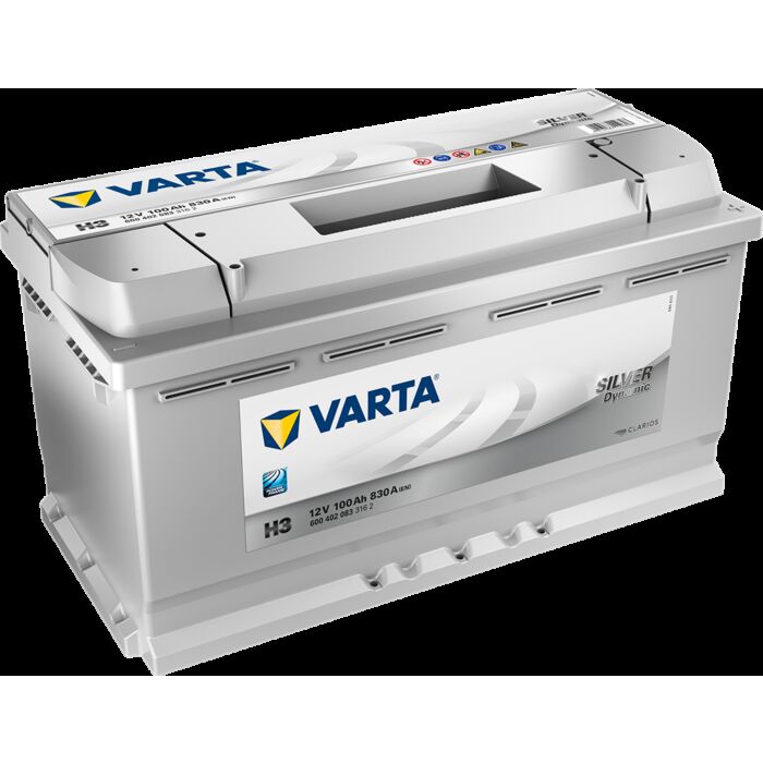 VARTA Silver Dynamic Batteri 12V 100AH 830CCA (353x175x190/190mm) Polstilling 5 - Plusspol til hÃƒÂ¸yre H3