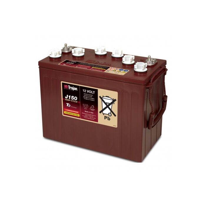 TROJAN Deep Cycle Traksjonsbatteri 12V 150AH (354x181x283mm) Polstilling 4 - Plusspol til venstre