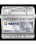 VARTA Fritidsbatteri EFB Batteri 12V 60AH 640CCA (242x175x190/190mm) Polstilling 5 - Plusspol til hÃƒÂ¸yre LED60