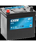 EXIDE EFB EL605 STARTBATTERI 12V 60AH (230x173x222mm) Polstilling 4 - Plusspol til venstre
