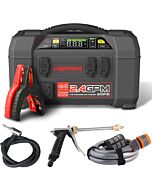 LOKITHOR Lithium Startbooster 2500A med 150 PSI Luftkompressor og 1.5 MPA bÃƒÂ¦rbart hÃƒÂ¸ytrykkspylersett