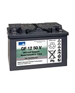SONNENSCHEIN GEL Batteri 12V 50AH (278x175x190mm) Polstilling 5 - Plusspol til hÃƒÂ¸yre (GF12051Y1)