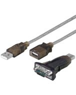 USB til Serial konverter RS232 kabel, inkl 1M USB kabel