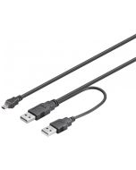 USB 2.0 Hi-Speed dual power kabel