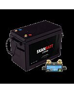 SKANBATT Lithium Batteri 12V 200AH 200A BMS (345x190x245mm) - Med Bluetooth - NYHET