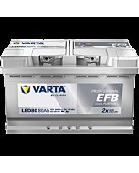 VARTA Fritidsbatteri EFB Batteri 12V 80AH 800CCA (315x175x190/190mm) Polstilling 5 - Plusspol til hÃƒÂ¸yre LED80