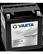 VARTA AGM MC Batteri 12V 30AH 450CCA (166x127x175mm) Polstilling 5 - Plusspol til hÃƒÂ¸yre YTX30L-BS